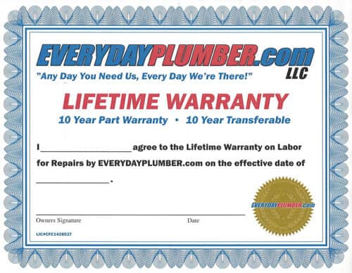 Tampa Plumber Lifetime Warranty
