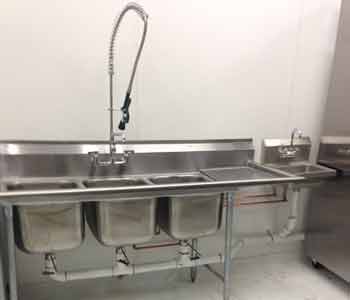 Plumbing for Bars and Restaurants - 3 Compartment Stainless Steel Sink
