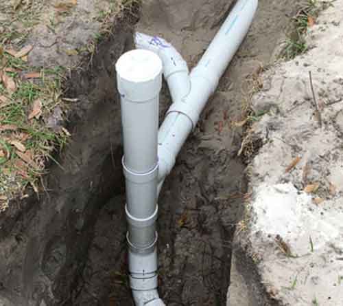 New 4 Inch PVC Sewer Pipe installed by Bradenton Plumbers