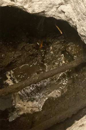 Pipe leaking under slab of home.