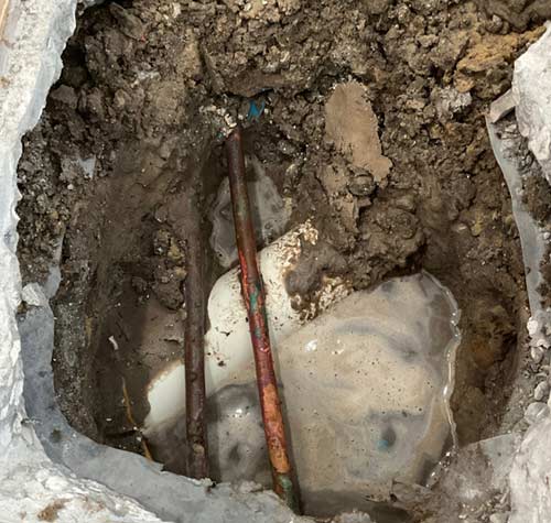 Copper Pipes Leaking under a concrete slab