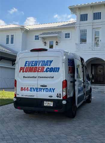 EVERYDAYPLUMBER.com Service Van In Front Of A  Brandon Home