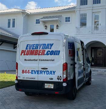 EVERYDAYPLUMBER.com service van at a customer's house in Land O' Lakes, Florida