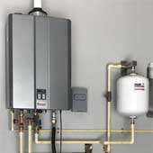Tankless Gas water heater with an expansion tank