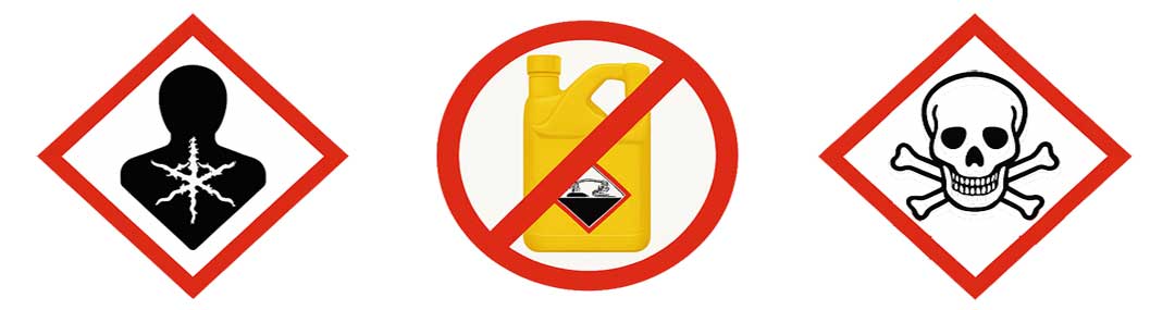 Hazzard symbols for chemical drain cleaners