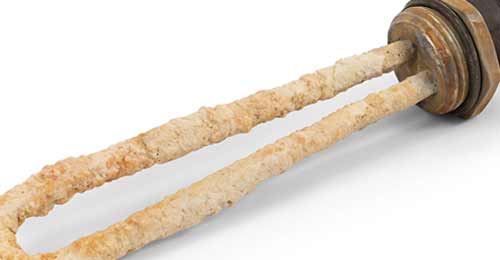 Water heater element with calcium and corrosion build up