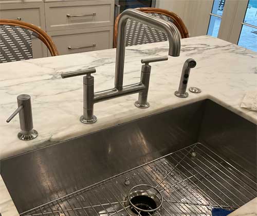 Kitchen faucet and sink