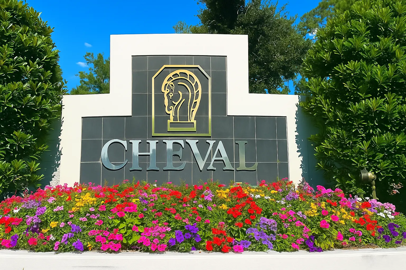 Cheval Gated Community Entrance Sign Cheval - gated community entrance sign with beautiful landscaping