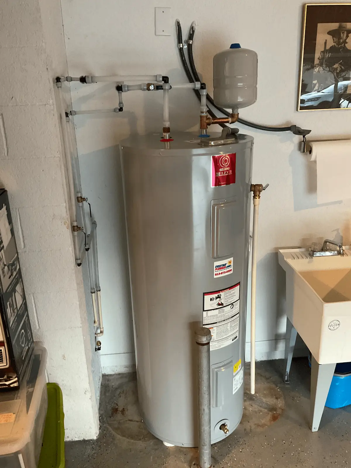 New water heater professionally installed by a Hillsborough County plumber.