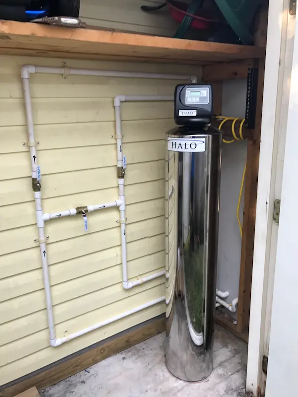 whole house water filtration and softening system installation in Tampa