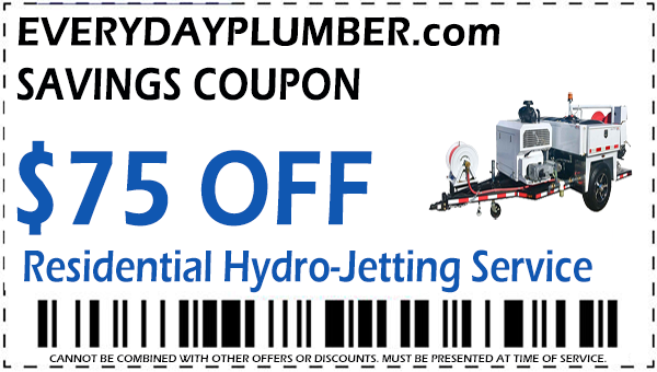 EVERYDAYPLUMBER.com $75 off residential hydro-jetting service coupon