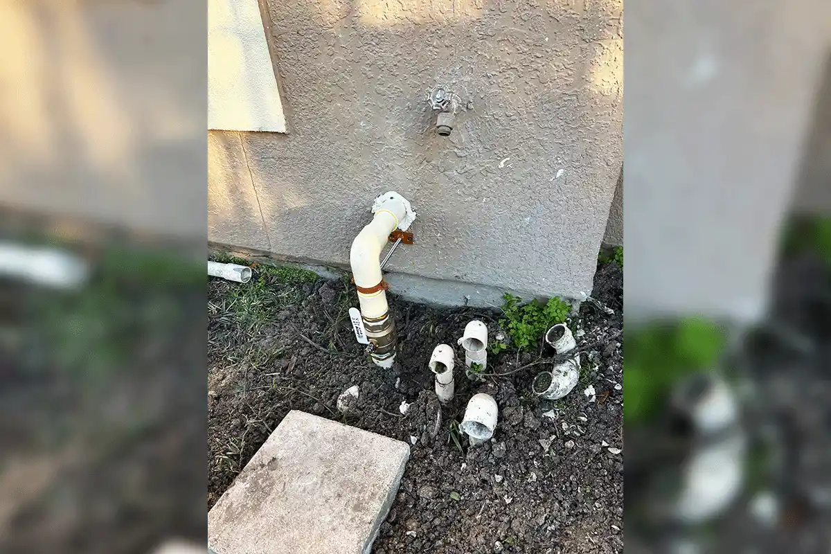 Failed and deteriorated commercial supply line pipe sections removed during repair by EverydayPlumber.com on a Tampa Bay commercial property