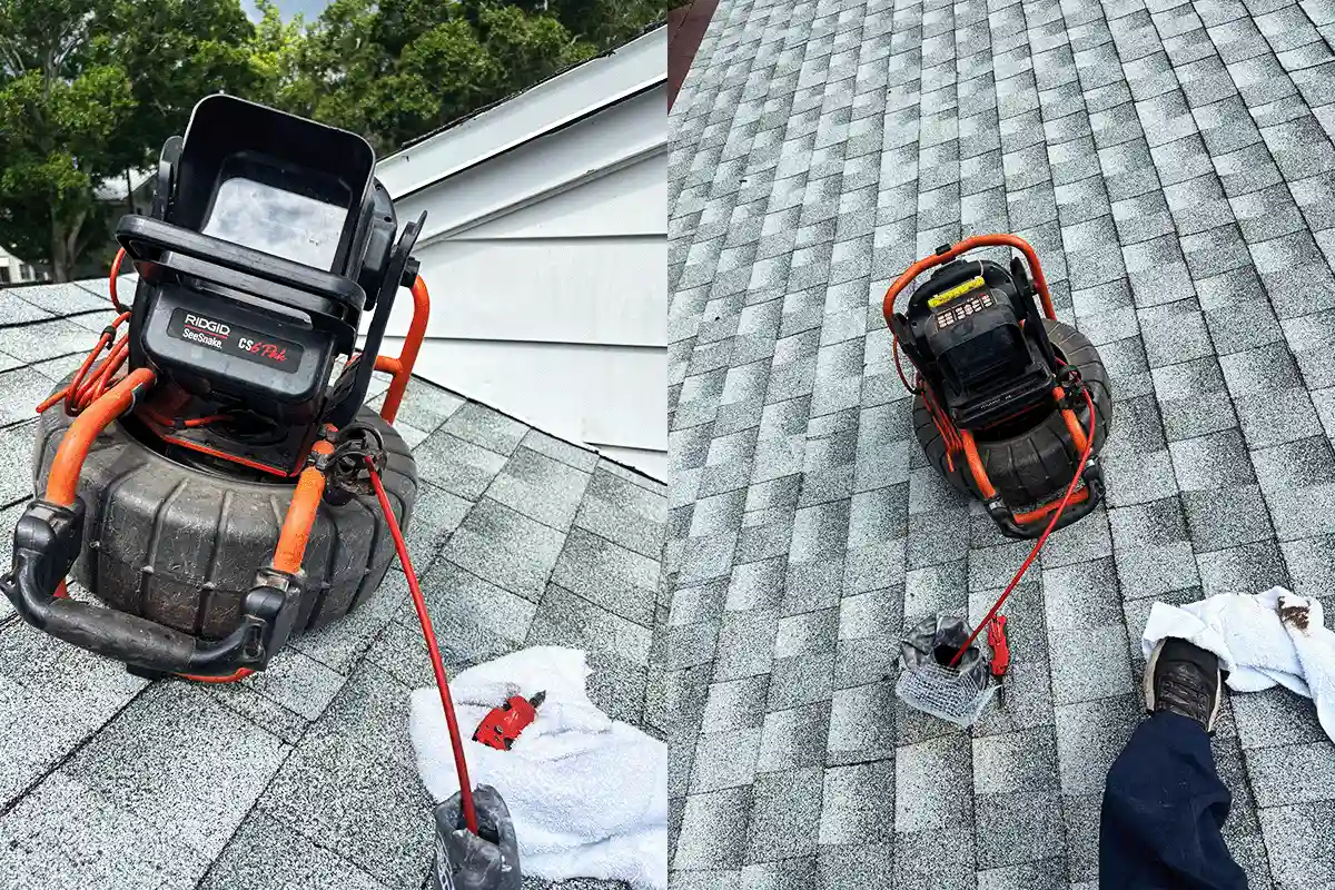 RIDGID SeeSnake camera inspection on Tampa Bay residential roof vent stack — EVERYDAYPLUMBER.com drain and sewer diagnostics