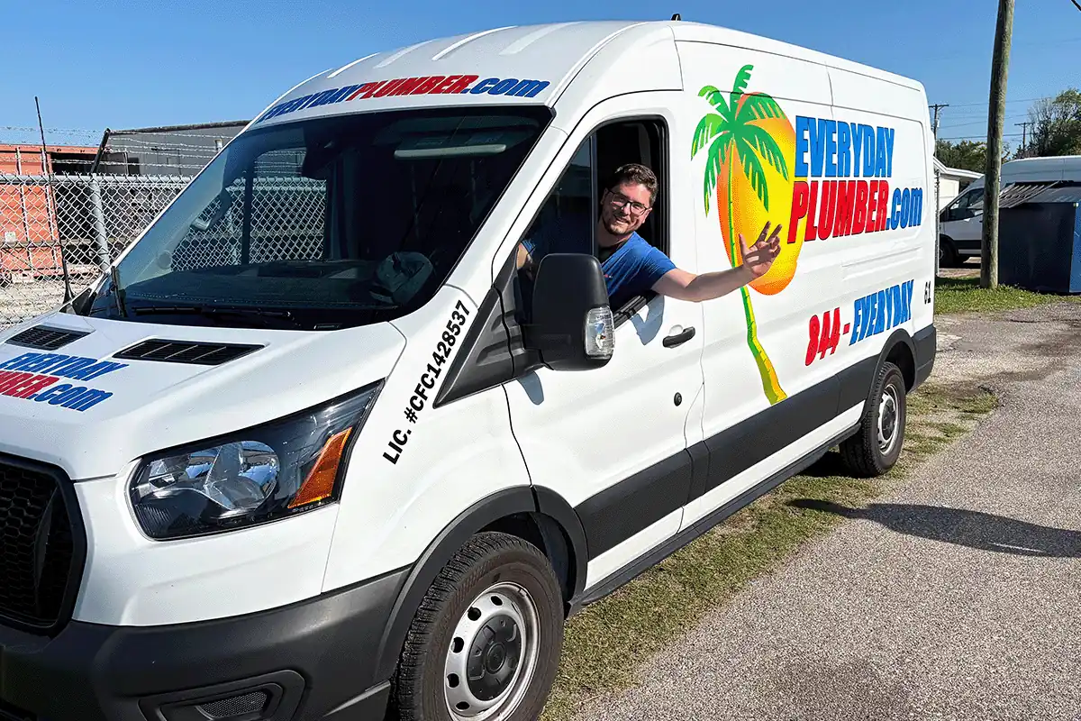 edp-tampa-plumbers-service-van-technician-2026 EVERYDAYPLUMBER.com service van and technician ready to respond to Tampa plumbing calls — licensed plumbers serving Tampa Bay