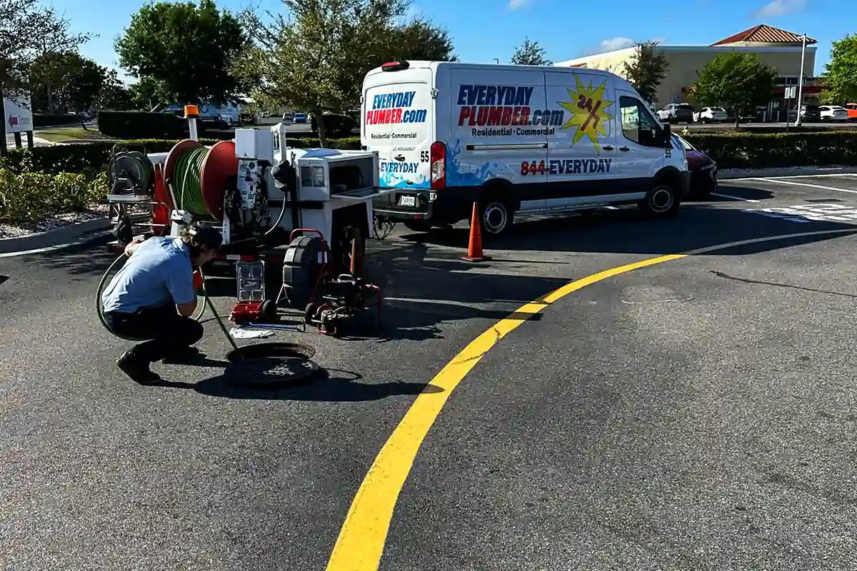 EVERYDAYPLUMBER.com technician working out of a company van at a Tampa Bay home